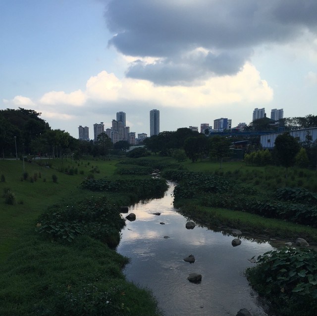park and clouds